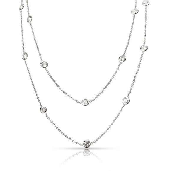 21 Station Diamonds by the Yard (DBY) Necklace in Platinum 5.73 CTW - Picture 1 of 3